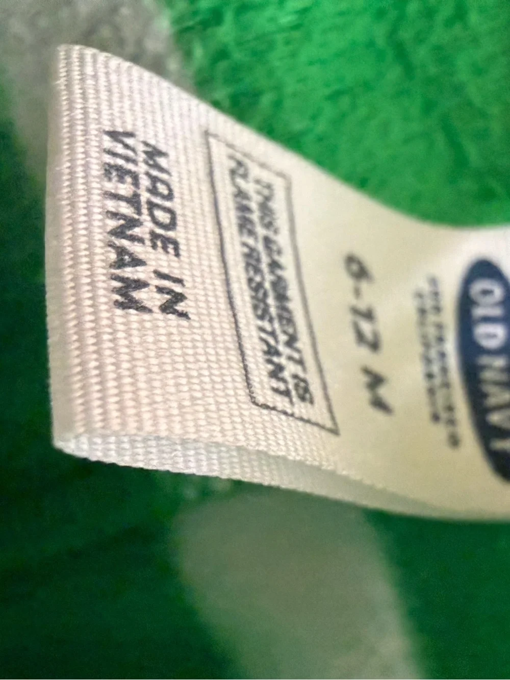 Old Navy Green and White Striped Footed One-Piece 6-12 Months Baby Boy